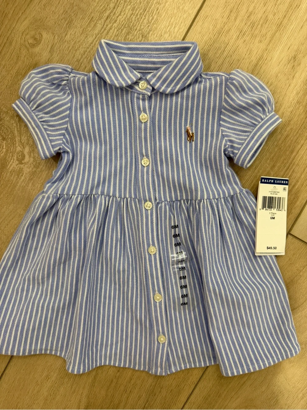 Ralph Lauren Blue & White Striped Polo Shirt Dress